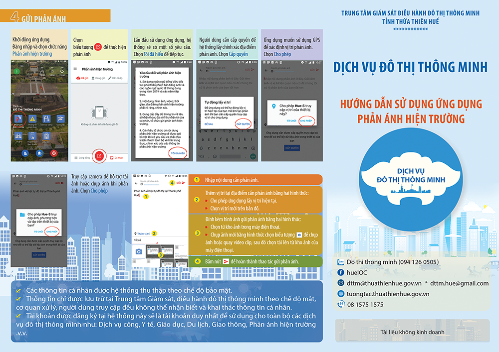 Hướng dẫn sử dụng ứng dụng S-Huế dành cho người dân | Ảnh: IOC